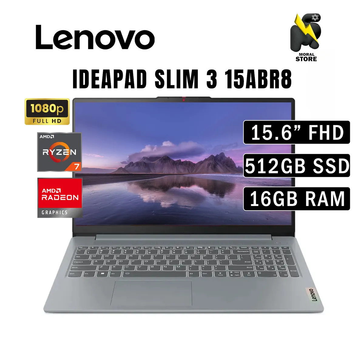 LENOVO - LAPTOP LENOVO IDEAPAD SLIM 3 15ABR8 / AMD RYZEN 7-5825U /16 GB RAM /512GB SSD/15.6 FHD
