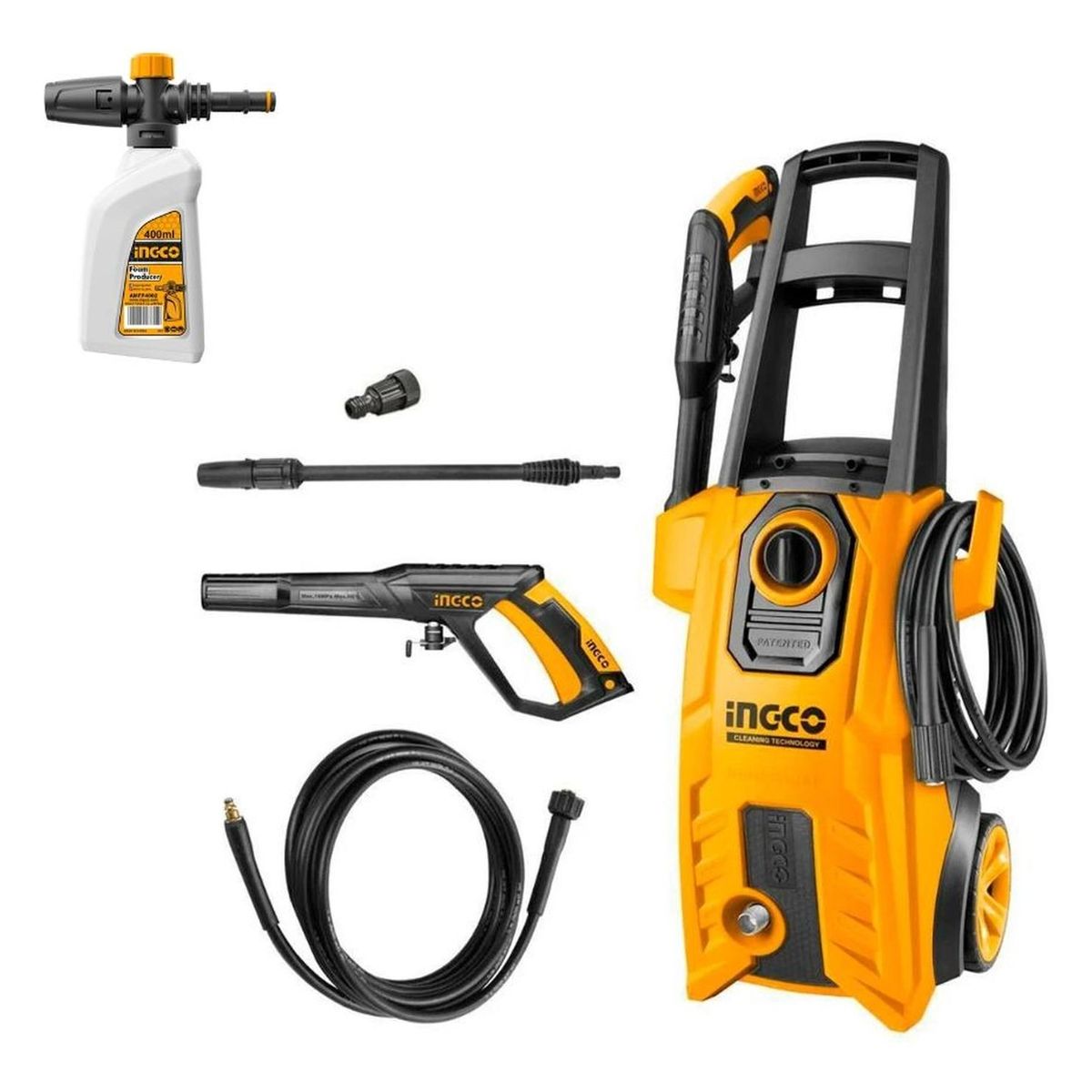 INGCO TOOLS - Hidrolavadora HPWR18008 1800W + Shampunera AMFP4002 INGCO