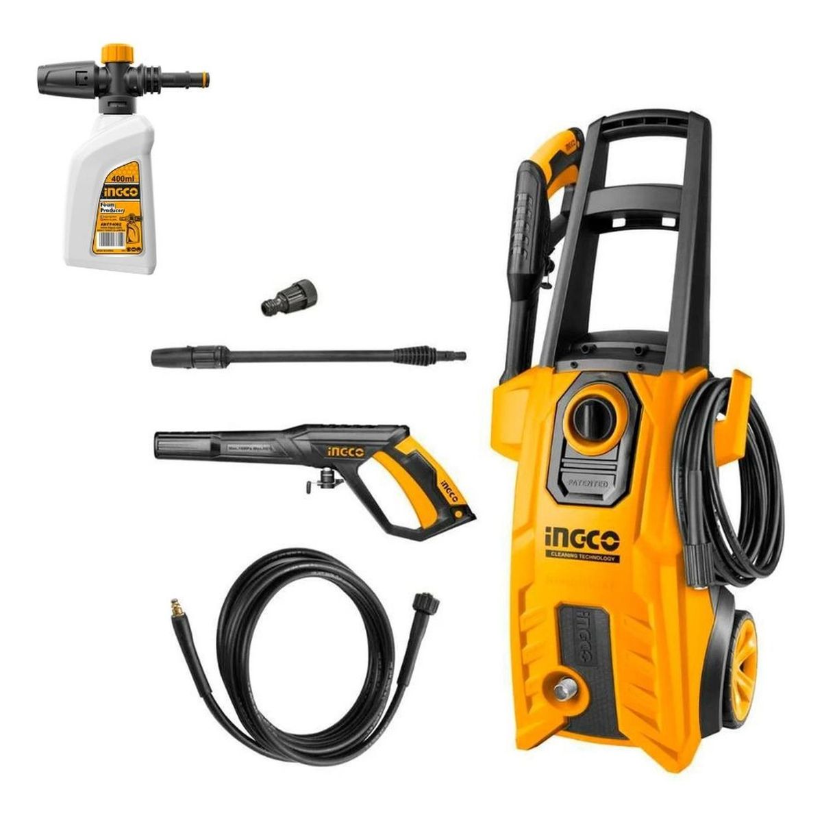 INGCO TOOLS - Hidrolavadora HPWR18008 1800W + Shampunera AMFP4002 INGCO