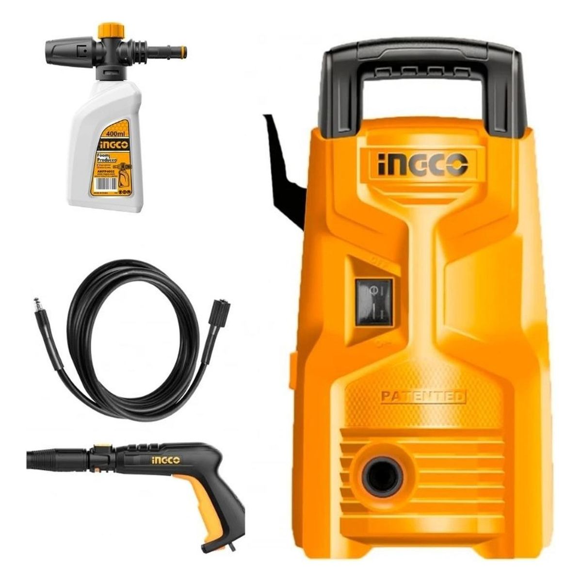 INGCO TOOLS - Hidrolavadora HPWR12008 1200W + Shampunera AMFP4002 INGCO