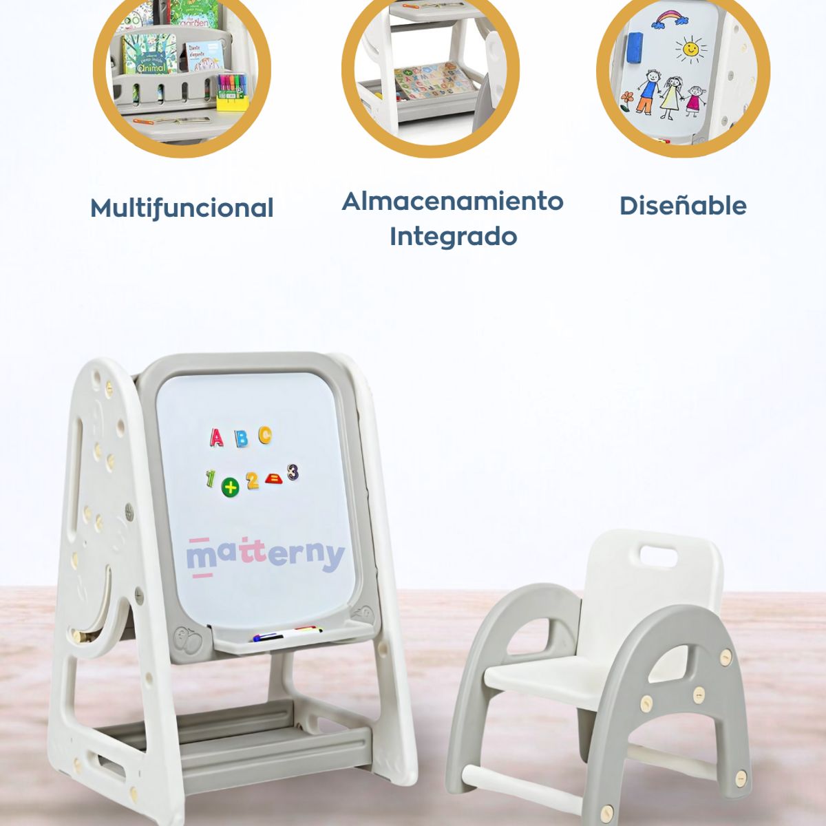 EVERBEST - Silla y mesa con tablero de dibujo «MULTIFUNCION»