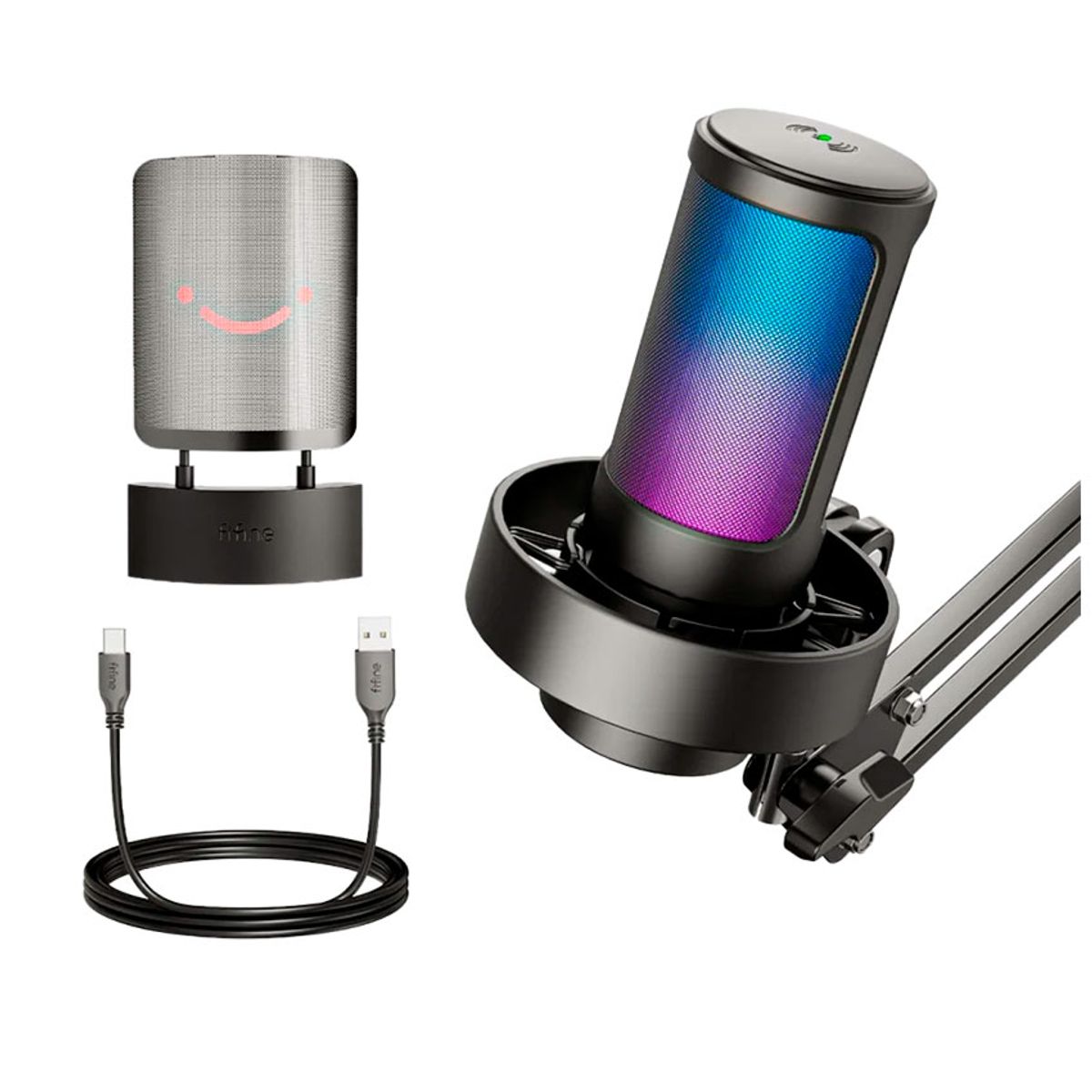 FIFINE - Micrófono Fifine A8T USB de Condensador Cardioide con Brazo