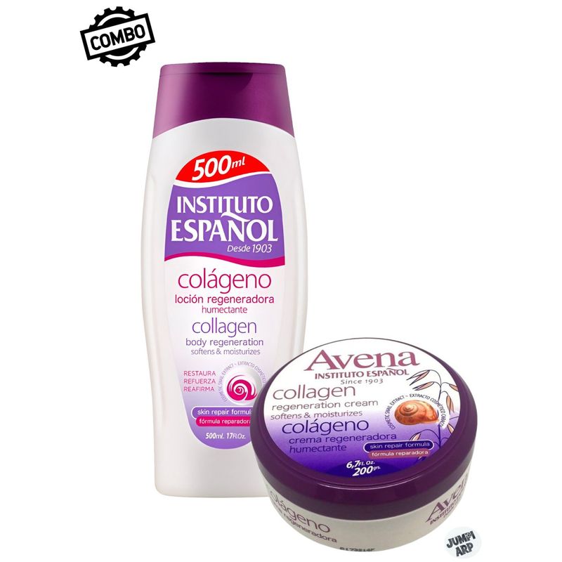 INSTITUTO ESPANOL - Combo Instituto Español Colageno Locion 500ml+ Crema Reparadora 200ml