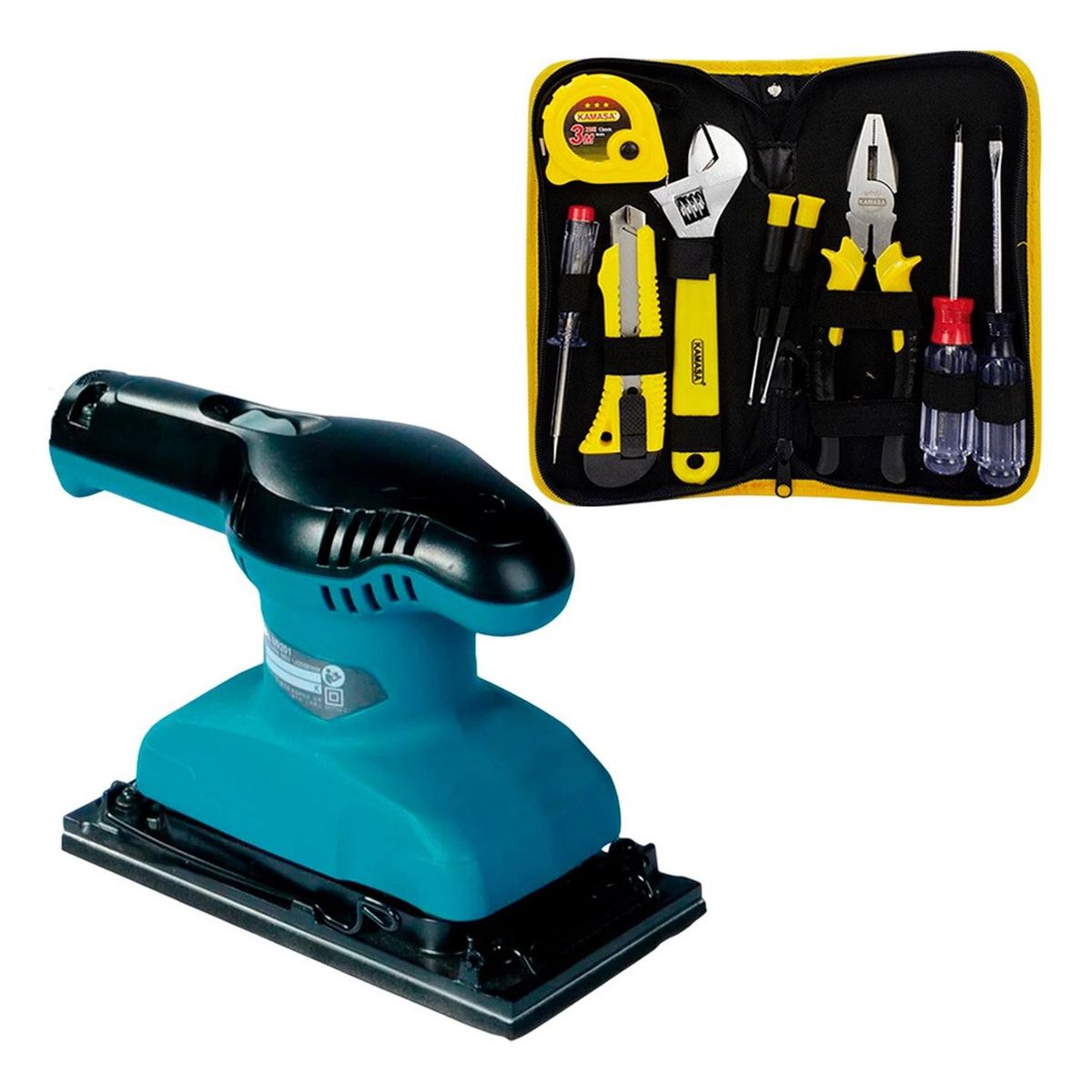 MAKITA - Lijadora Orbital  1/3" M9201B 180W Makita + set 9 pz Kamasa