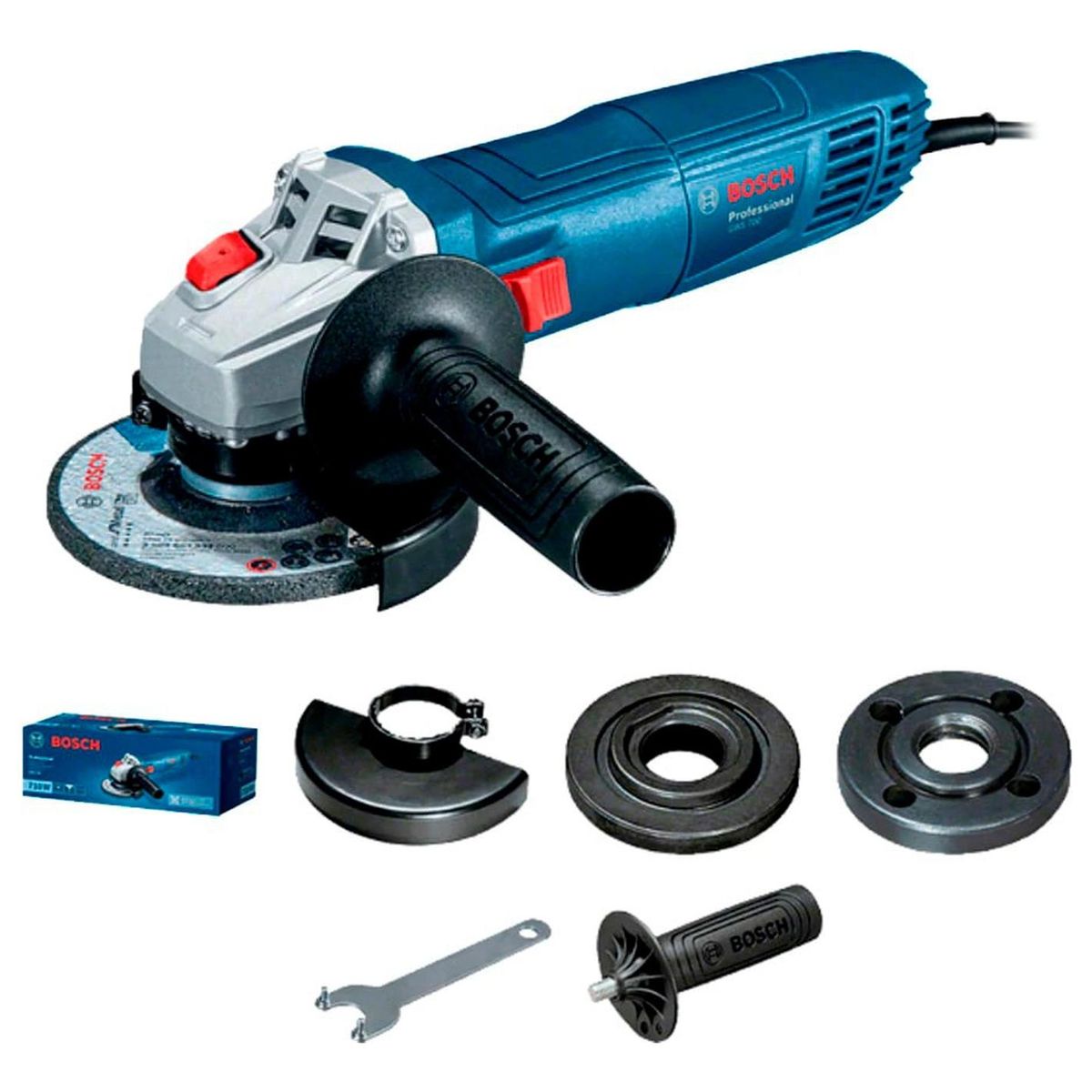 BOSCH - Taladro Atornillador Gsr120+Esmeril gws700+Set103+canguro
