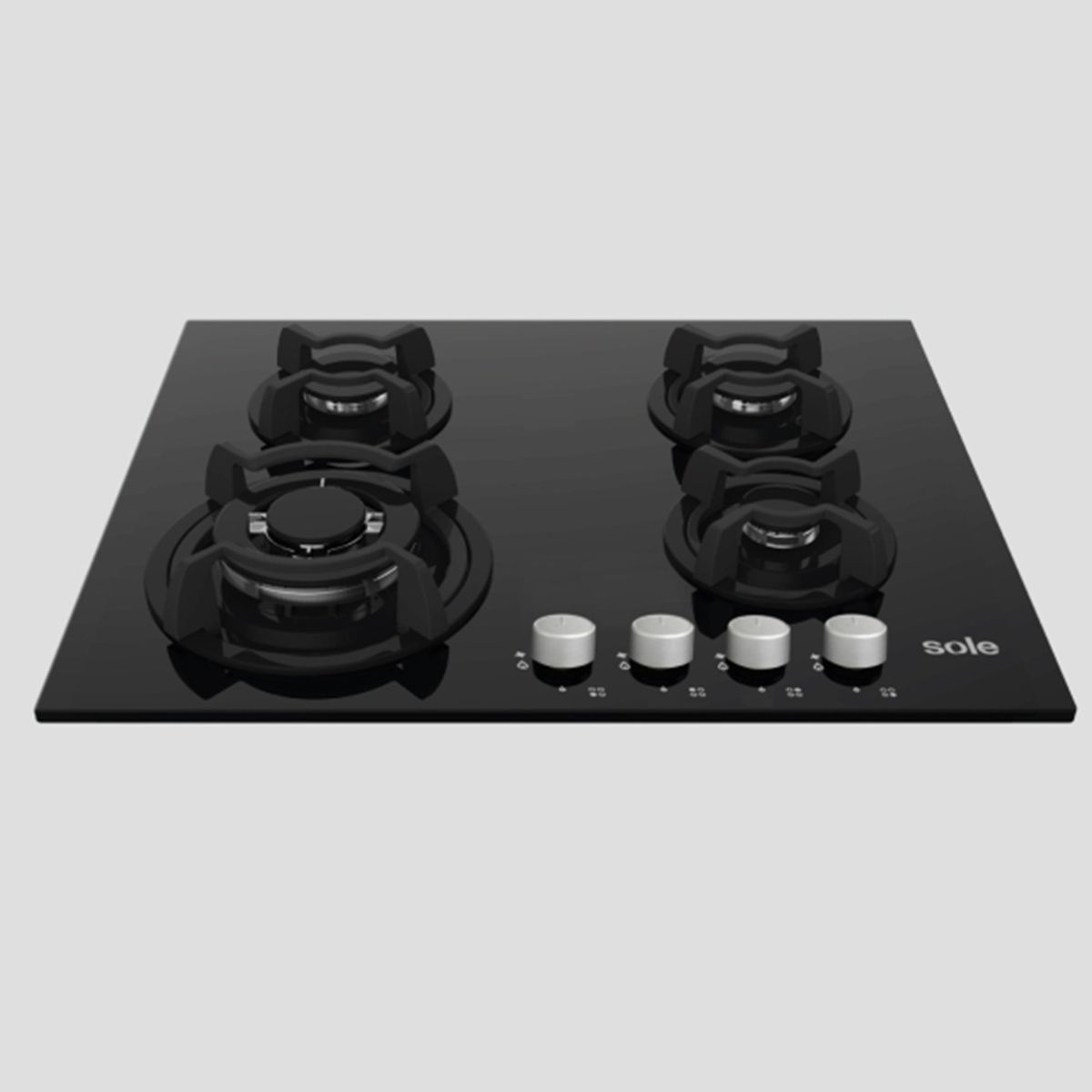 SOLE - Encimera Vidrio Templado Sole A Gas 60cm SOLCO034