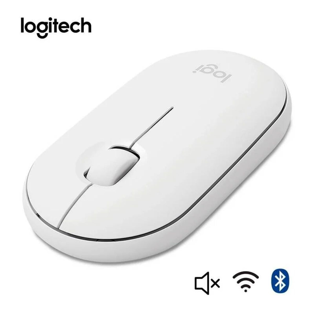 LOGITECH - Mouse Inalámbrico Logitech M350s Pebble Mouse BLANCO