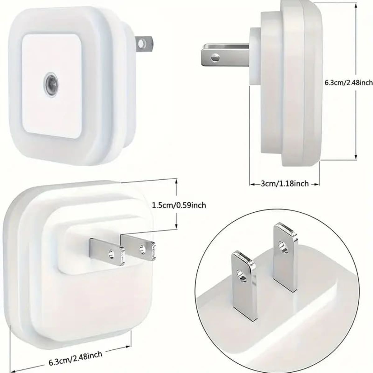MEGIMPERU - Luz Nocturna LED Inteligente con Sensor Día y Noche