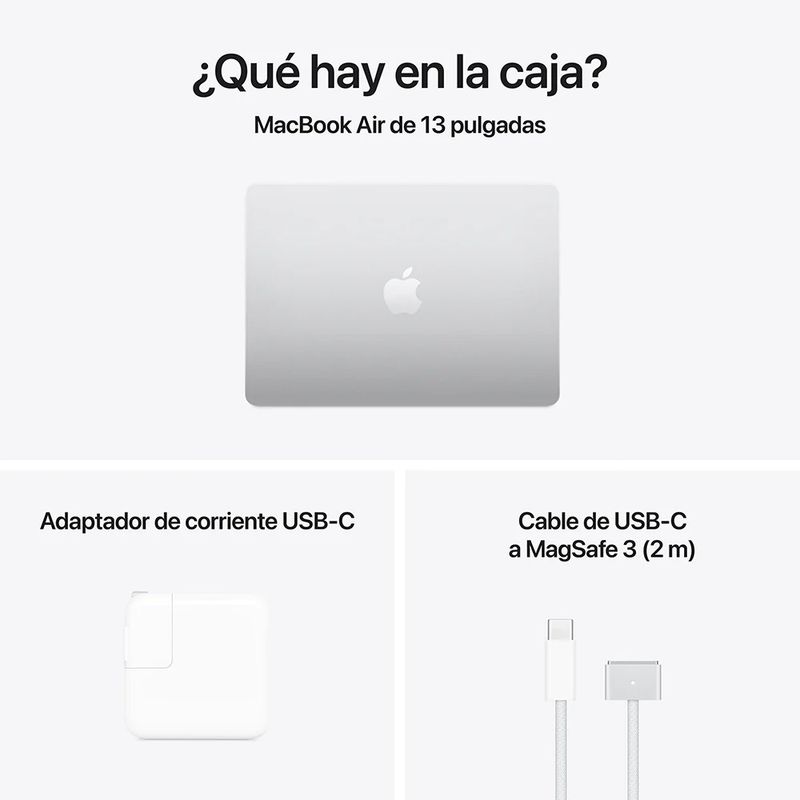APPLE - APPLE MACBOOK AIR 13 CHIP M4 16GB RAM 256GB SSD TECLADO EN INGLÉS SILVER