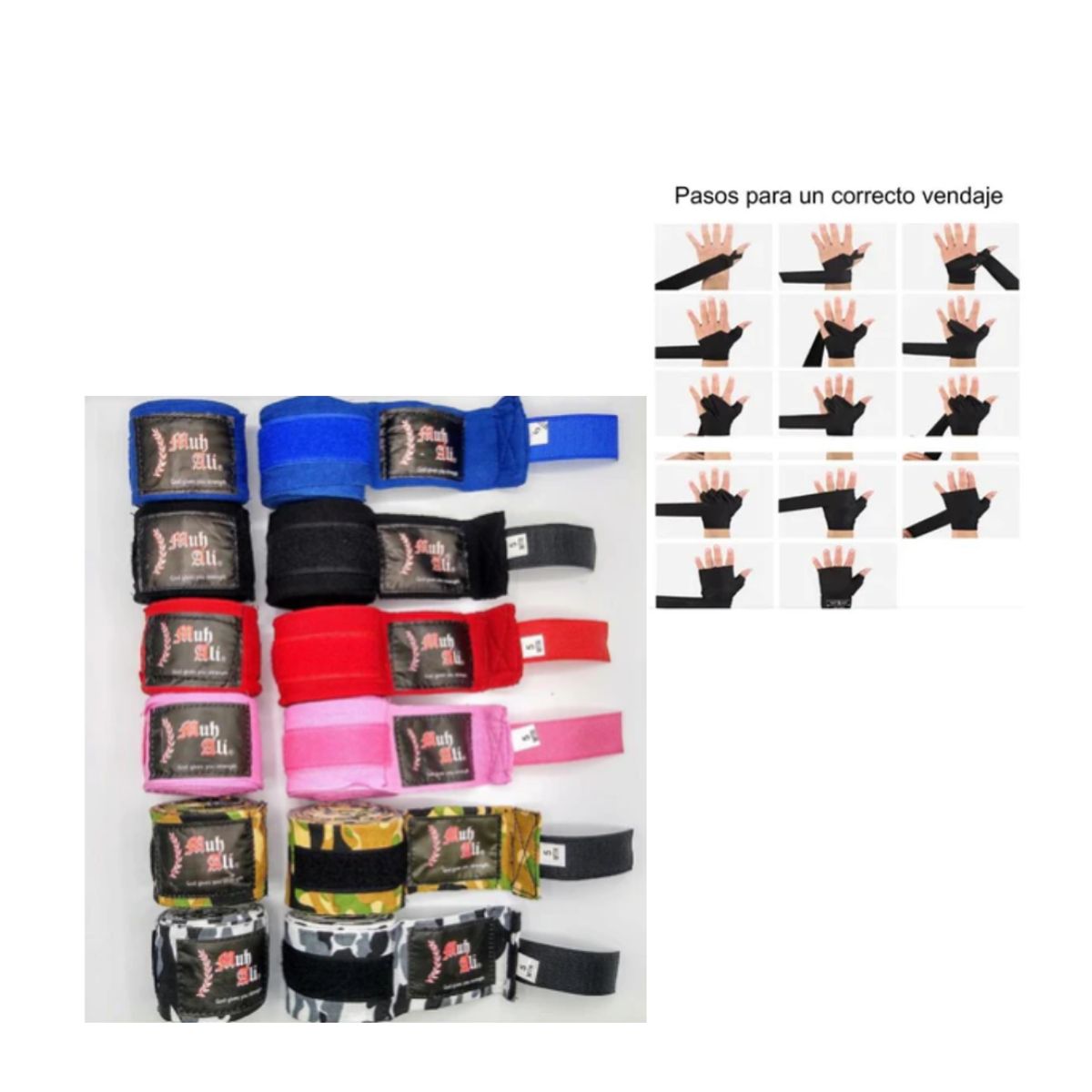 GENERICO - PAR DE VENDAS PARA BOXEO STANDAR