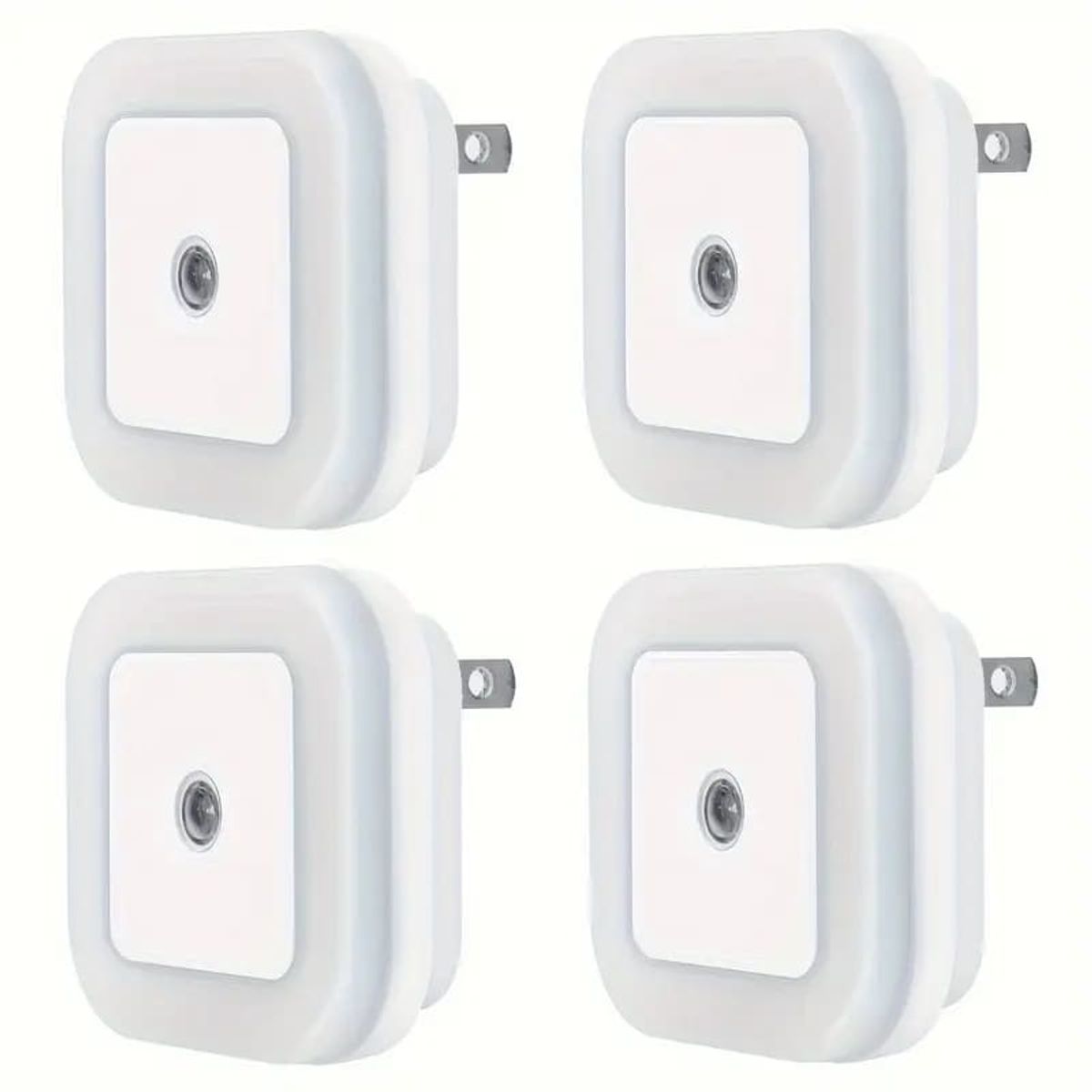 MEGIMPERU - Juego de 04 Luces Nocturnas LED Inteligente con Sensor Día y Noche