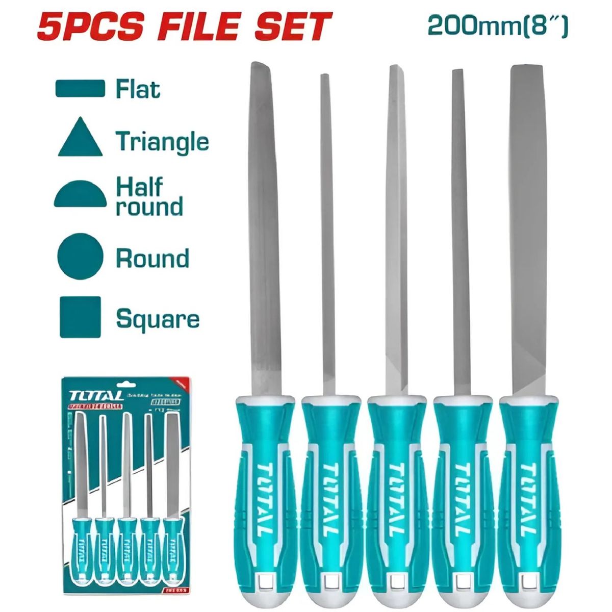 TOTAL TOOLS - Juego De Limas De Acero 5 Piezas - THT918516