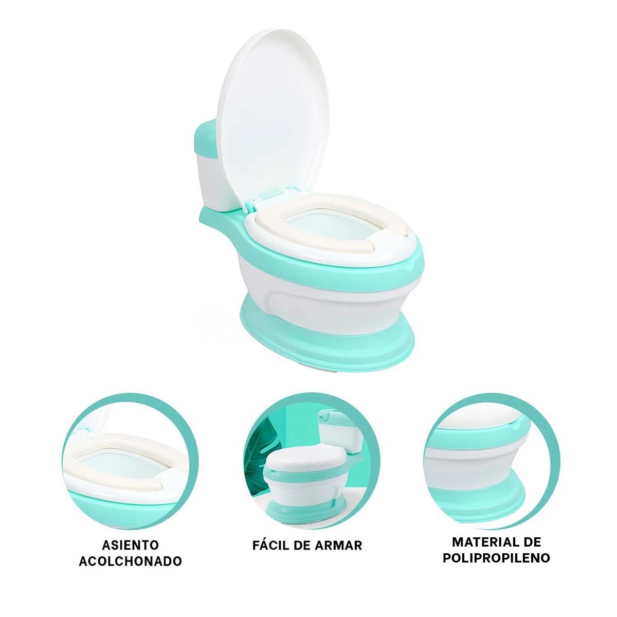 GENERICO - Pack5 Inodoro de Facil Armado Ligero en Color Verde