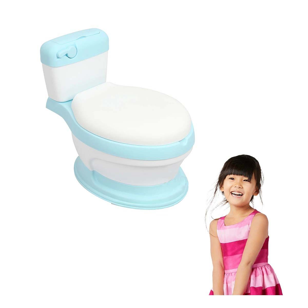 GENERICO - Inodoro Resistente de Color Celeste Y+Papel de Regalo