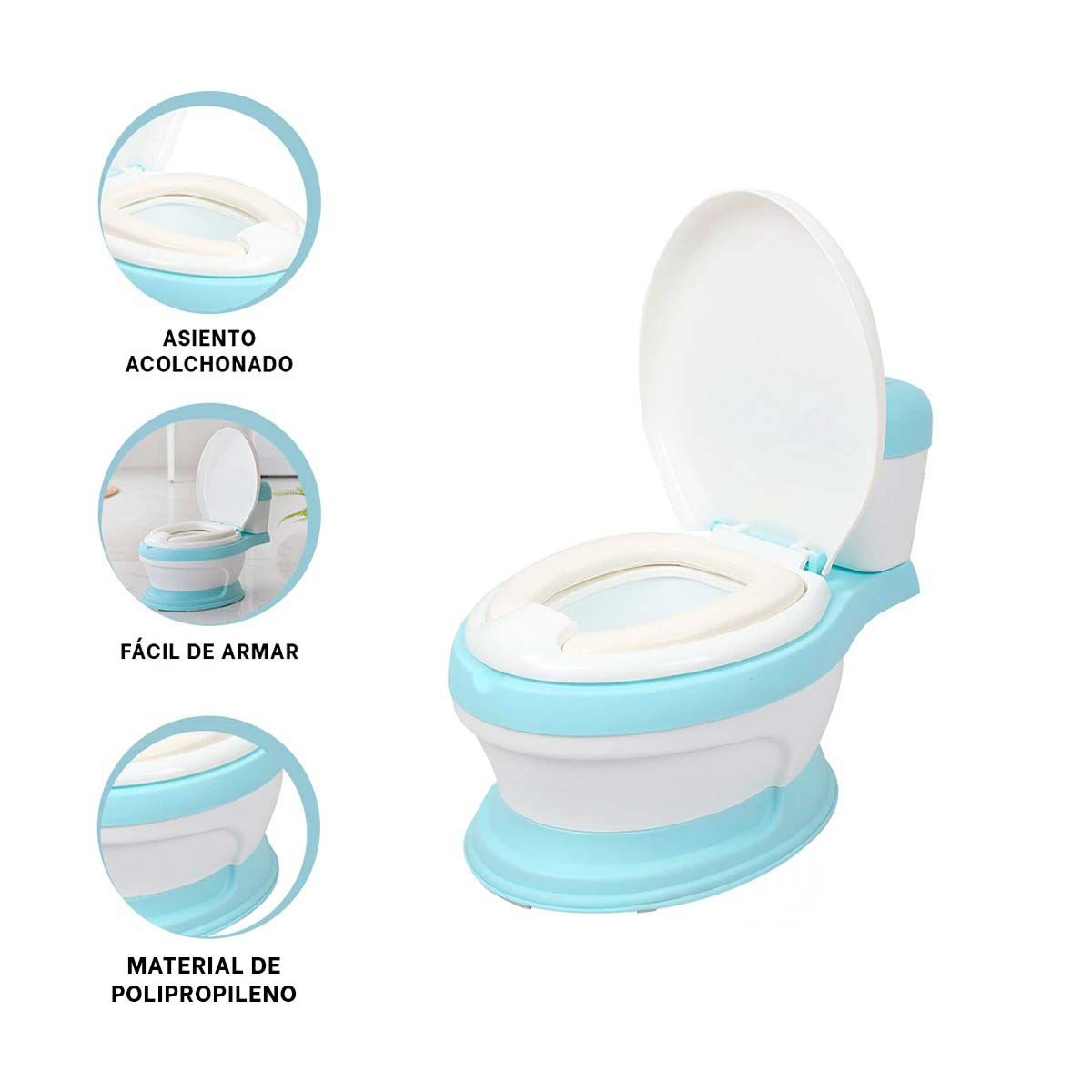GENERICO - Pack2 Inodoro Infantil de Aprendizaje para Ninos Celeste