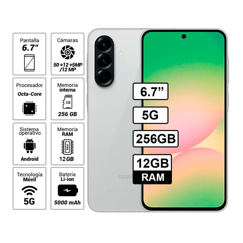 SAMSUNG - Celular Samsung Galaxy A56 5G 12GB RAM 256GB Color Gris Claro