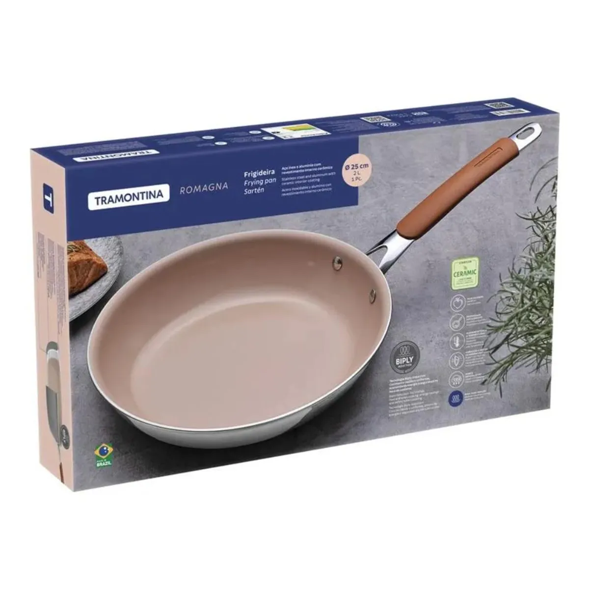 TRAMONTINA - Sartén Tramontina Romagna Marfil 25 cm- 28740/325