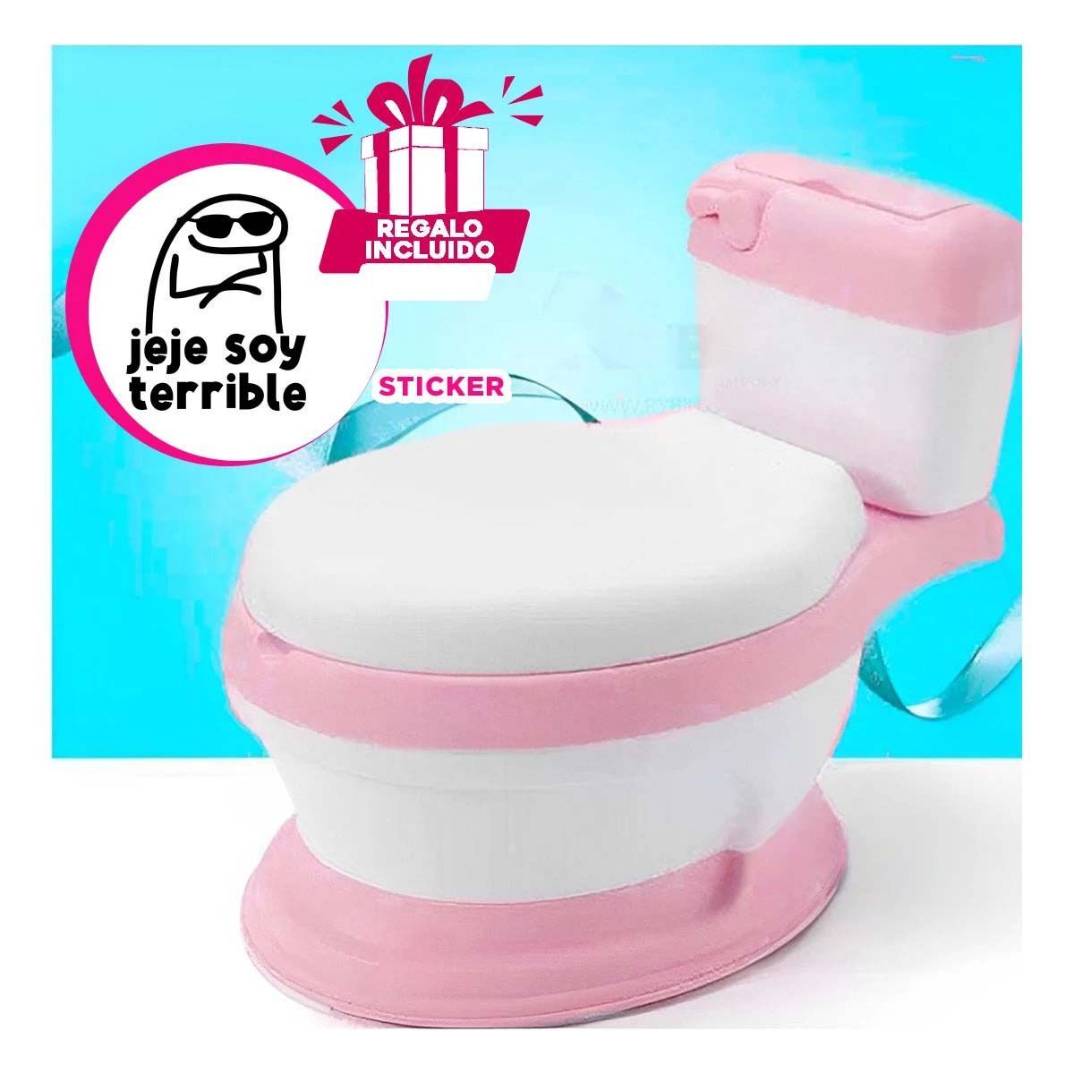 GENERICO - Pack5 Bacin Comodo de Color Rosado Y+Regalo Stickers