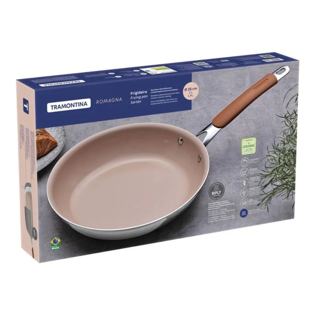 TRAMONTINA - Sartén Tramontina Romagna Marfil 25 cm- 28740/325