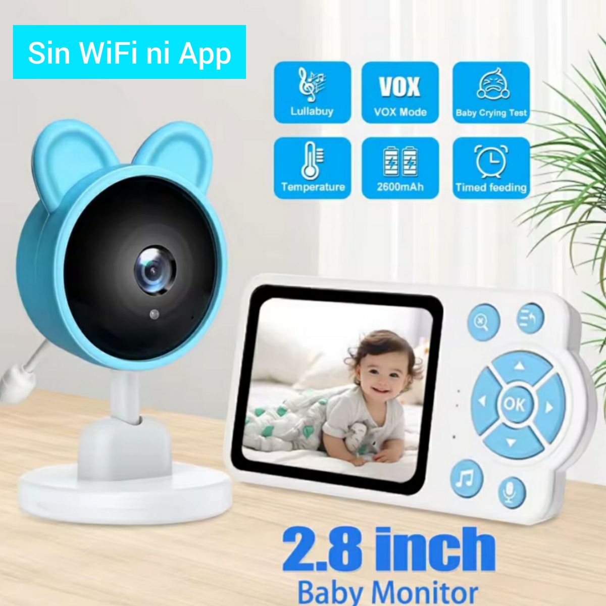 GENERICO - VIDEO MONITOR PARA BEBES HD CON DETECTOR DE LLANTO Y PROTECTOR SILICONA