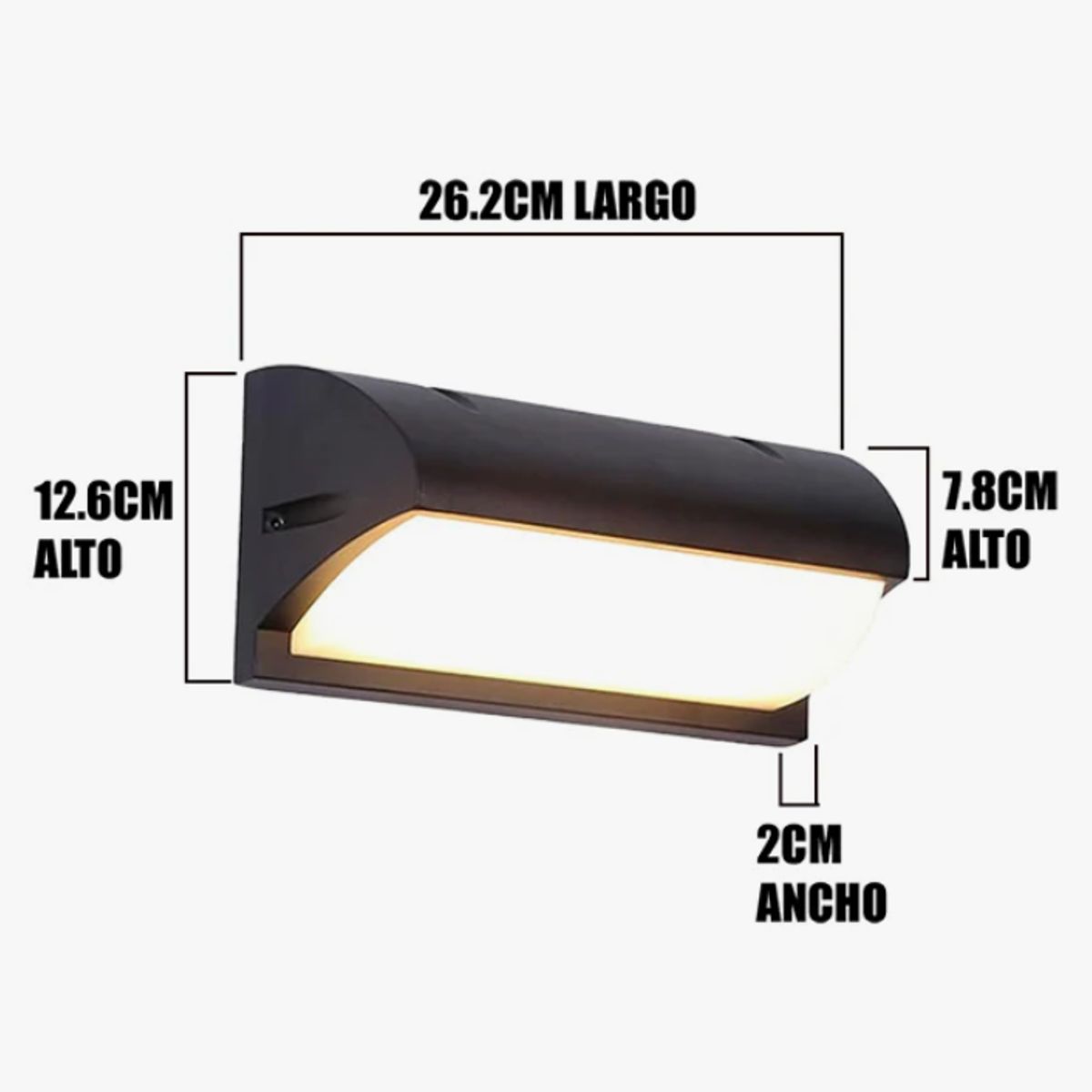 GENERICO - Aplique Lampara de Exterior Led 12W Luz Calida