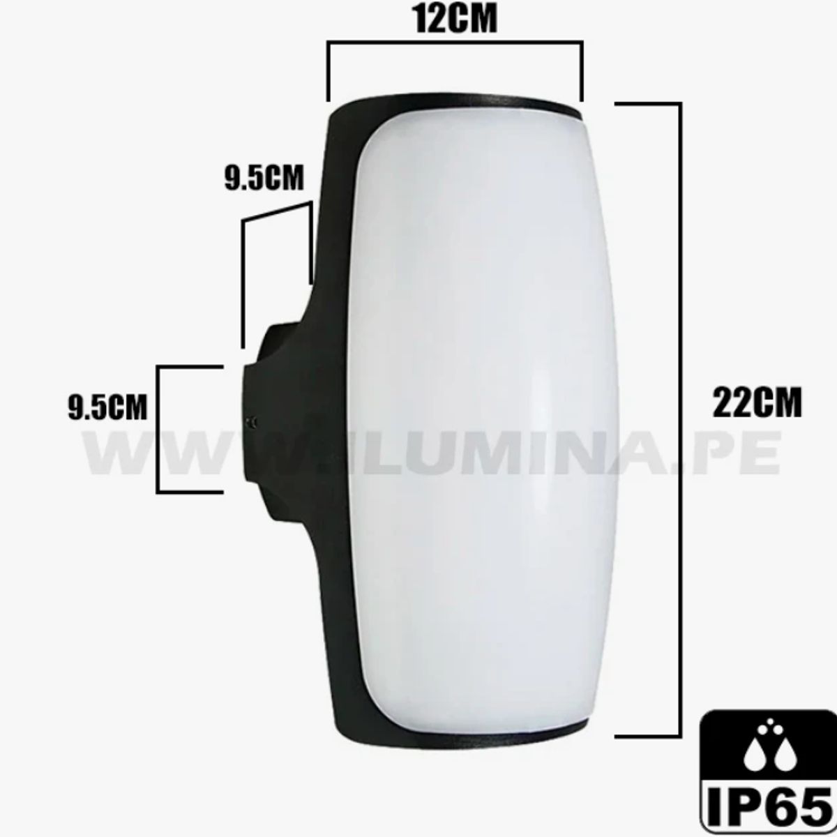GENERICO - Aplique Lampara de Exterior Led 12W Luz Calida