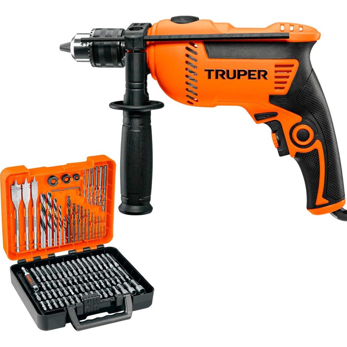 TRUPER - Taladro percutor 1/2 600W A7-2 + Set 100 pz JBPUN-100 Truper