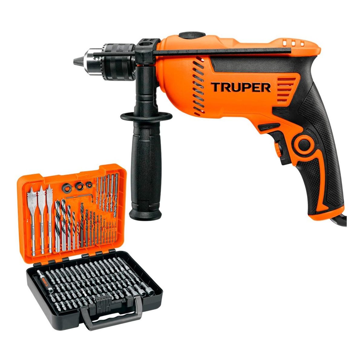 TRUPER - Taladro percutor 1/2 600W A7-2 + Set 100 pz JBPUN-100 Truper