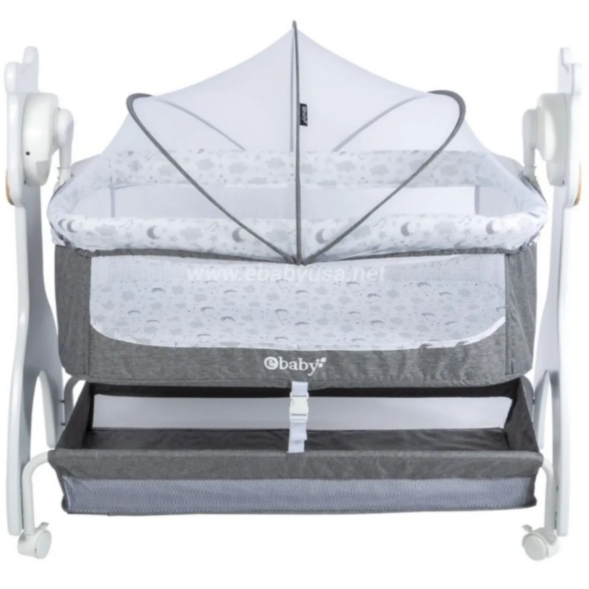 EBABY - Cuna Mecedora Eléctrica Aura PLOMO