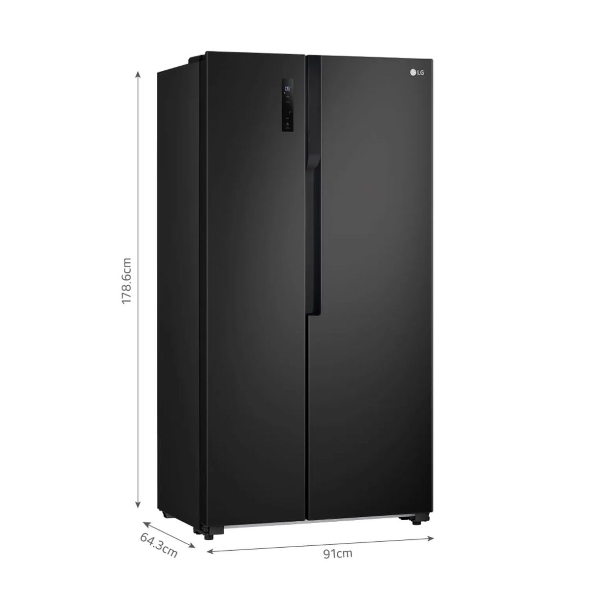 LG - Refrigeradora GS51MPD 509L Multi Air Flow Side By Side Negro LG