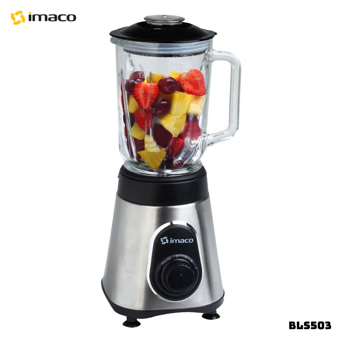 IMACO - LICUADORA IMACO 3 VELOCIDADES CON PULSE 500W PLATEADA - BLS3515