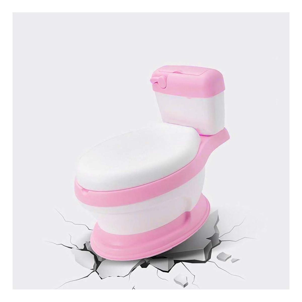 RYBIU IMPORT - Pack4 Inodoro con Acolchado en Rosado Y+Banderitas Adhesivas