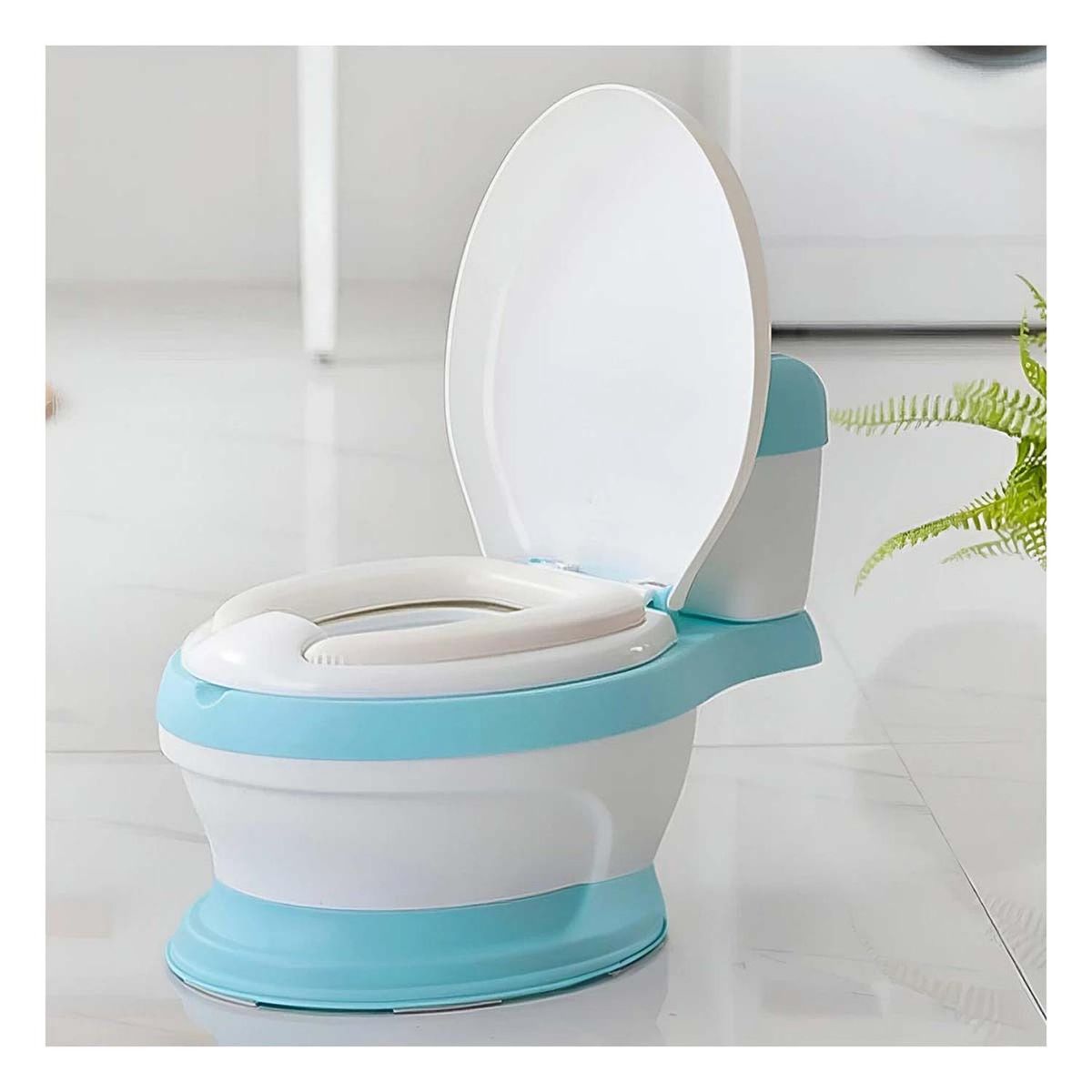 RYBIU IMPORT - Inodoro con Base AcolchadoTono Celeste Y+Regalo Agendita
