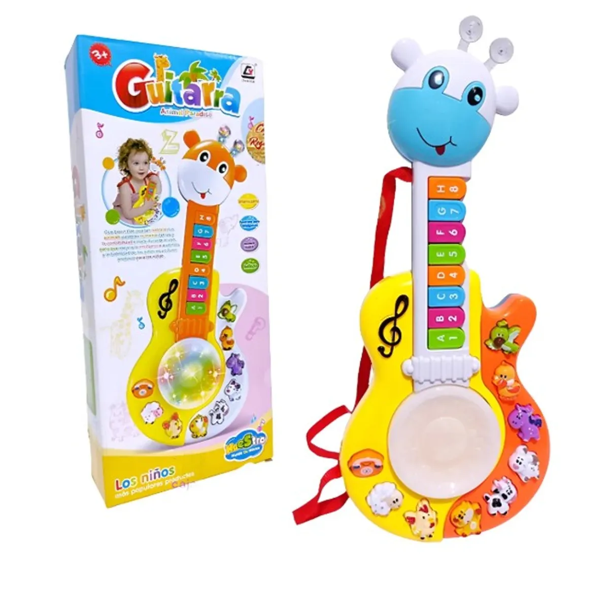 GENERICO - Guitarra Musical Para Bebes Jirafa Con Luz Y Sonido