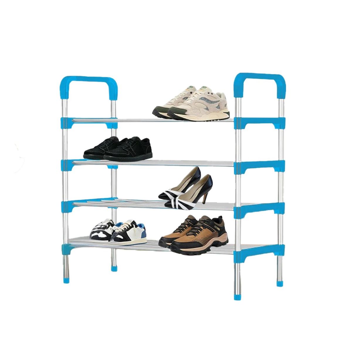 RYBIU IMPORT - Pack12 Estante de Calzado 4 N Celeste Y+Banderitas Adhesivas