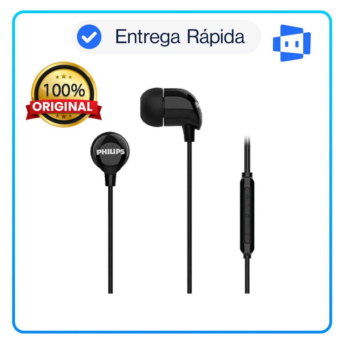 PHILIPS - Audífono con micrófono Philips In-Ear TAE2146BK USB-C Black