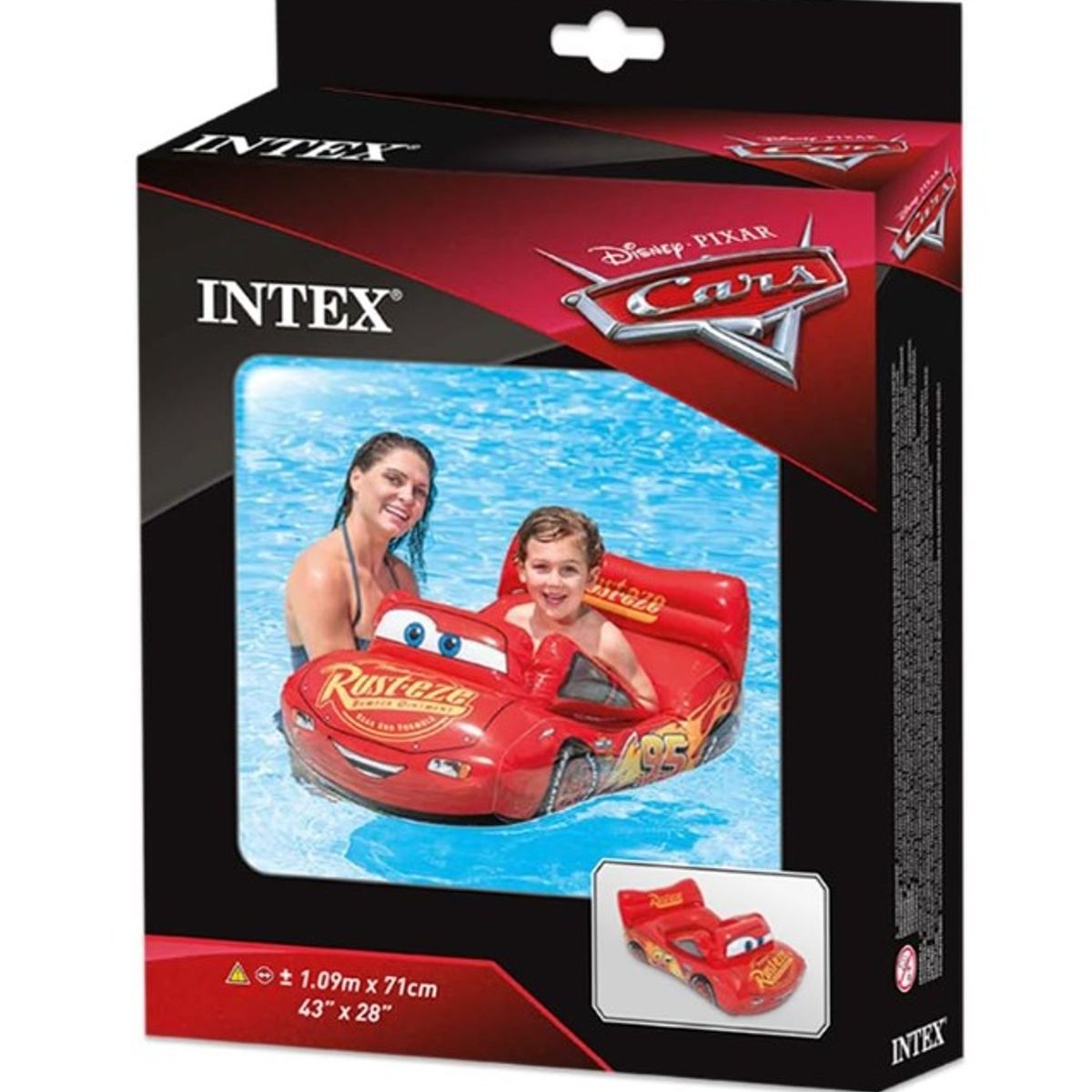 INTEX - Flotador Modelo Cars de Color Rojo para Piscina