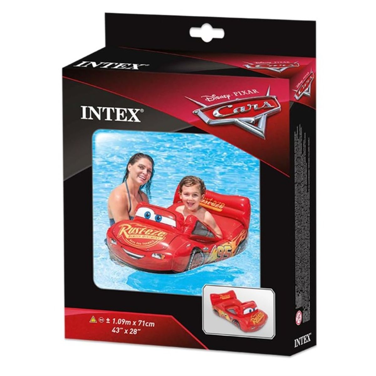 INTEX - Flotador Modelo Cars de Color Rojo para Piscina