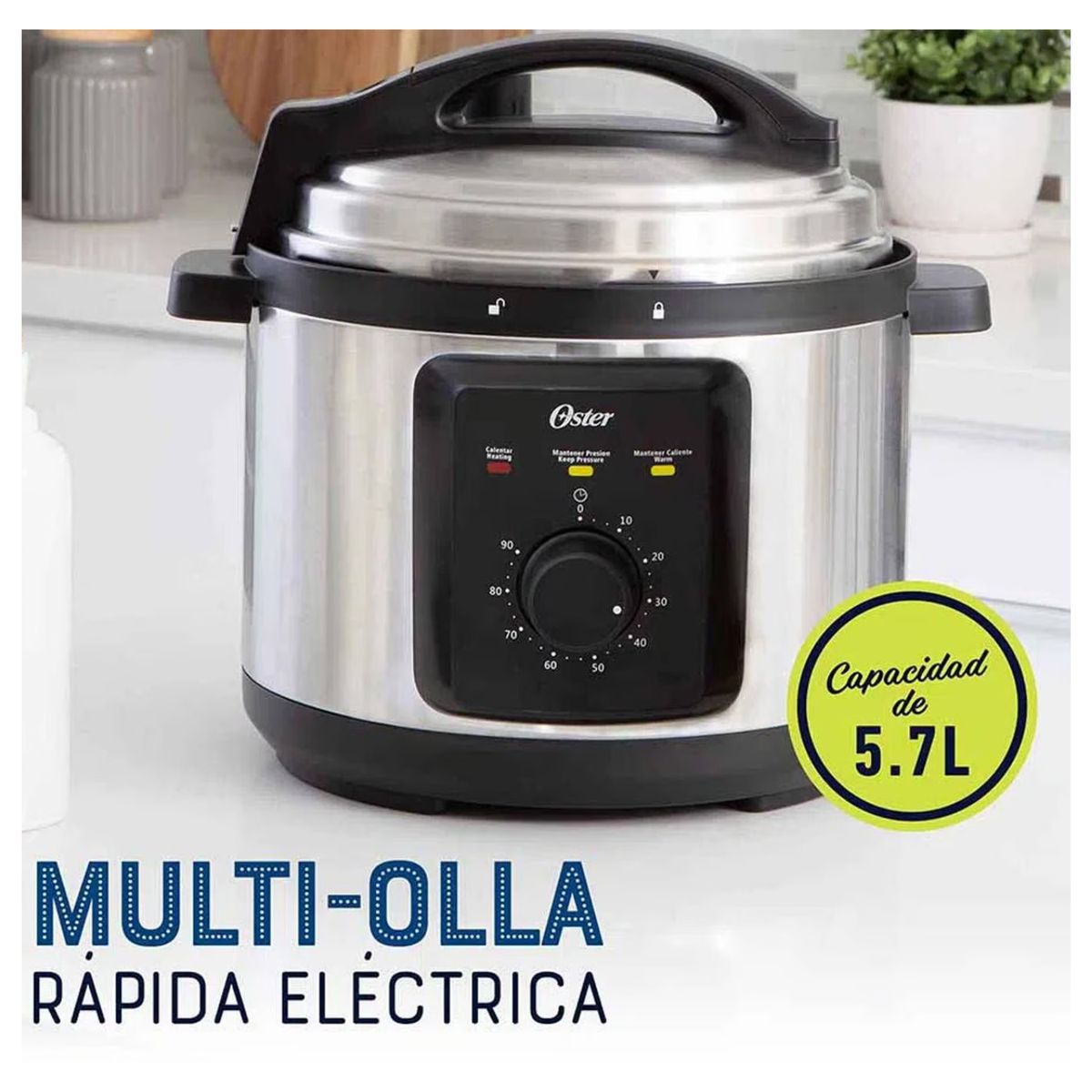 OSTER - Multi Olla Oster Rápida de Presión Eléctrica Manual 57L CKSTPCEC57M