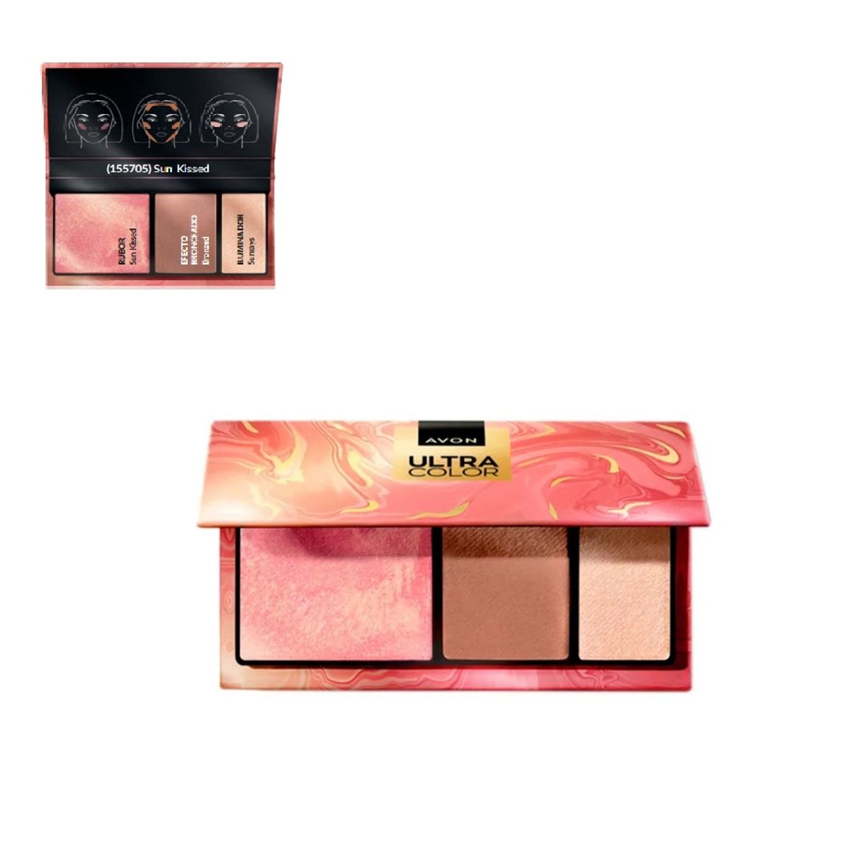 AVON - Paleta Facial 3 En 1 Rubor /  Bronceado / Iluminador Avon