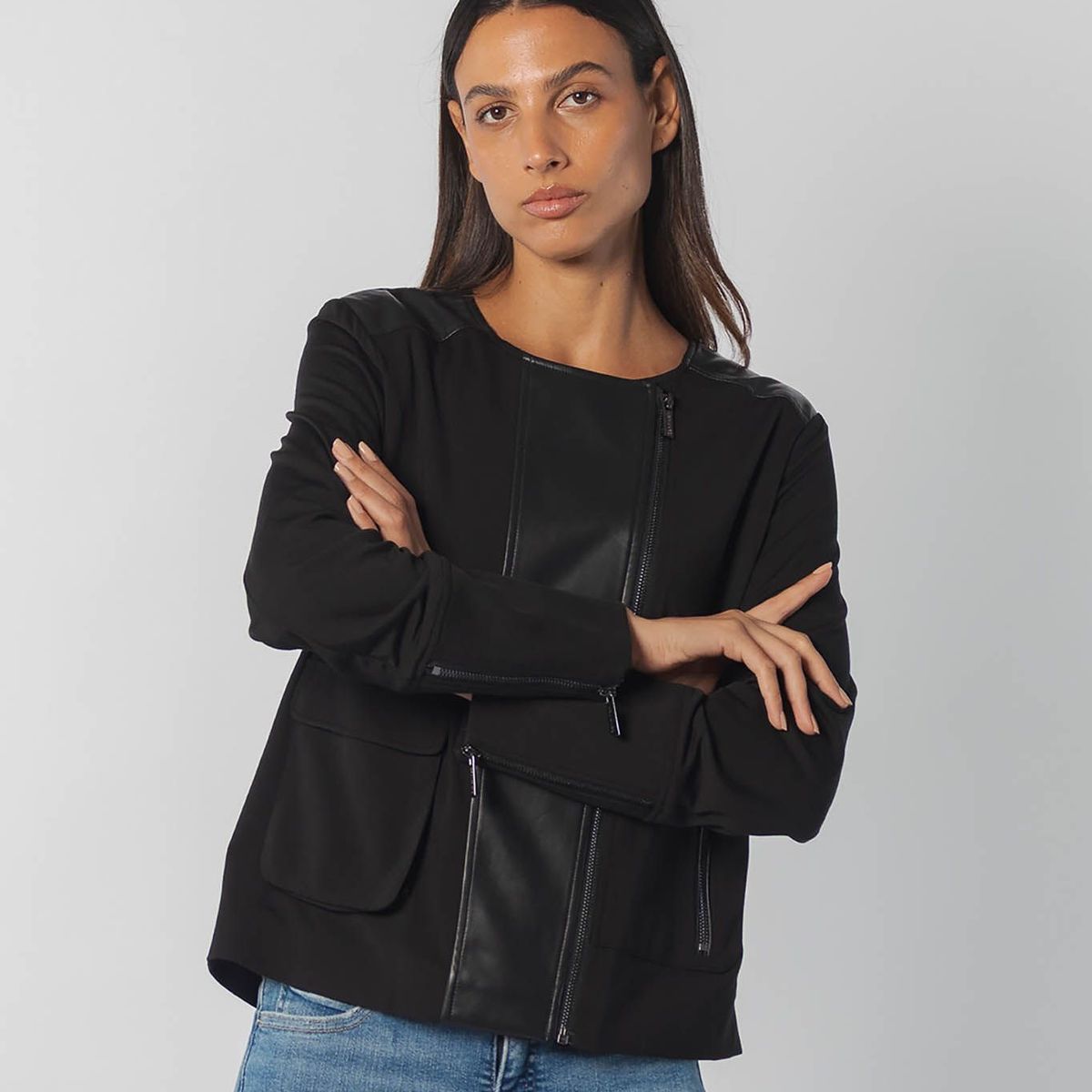 CALVIN KLEIN - CASACA S/L RIBBED MOCK NK