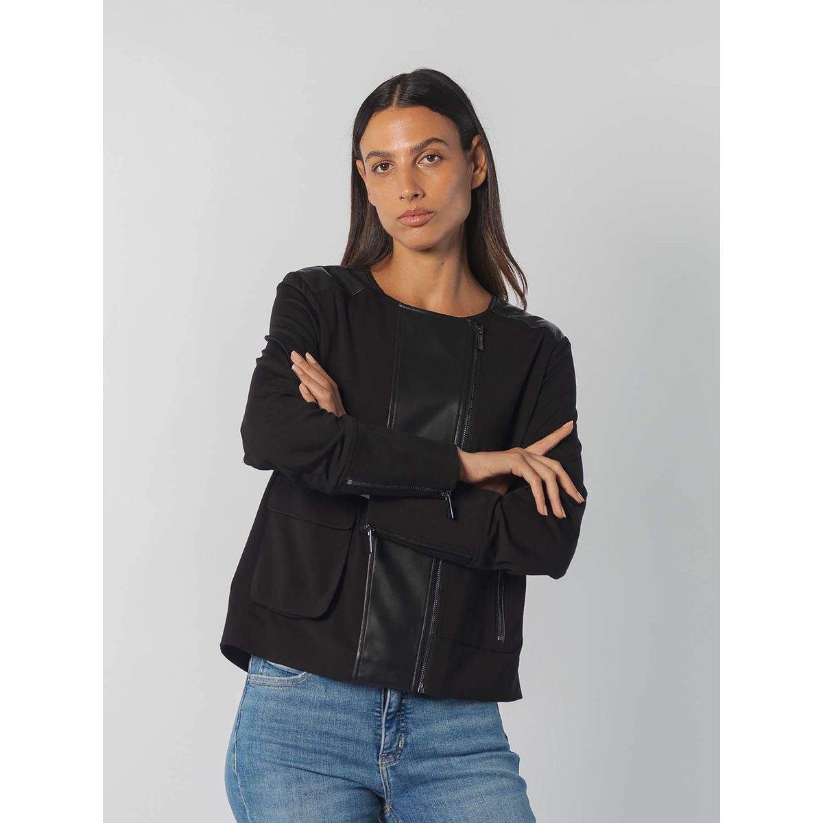 CALVIN KLEIN - CASACA S/L RIBBED MOCK NK