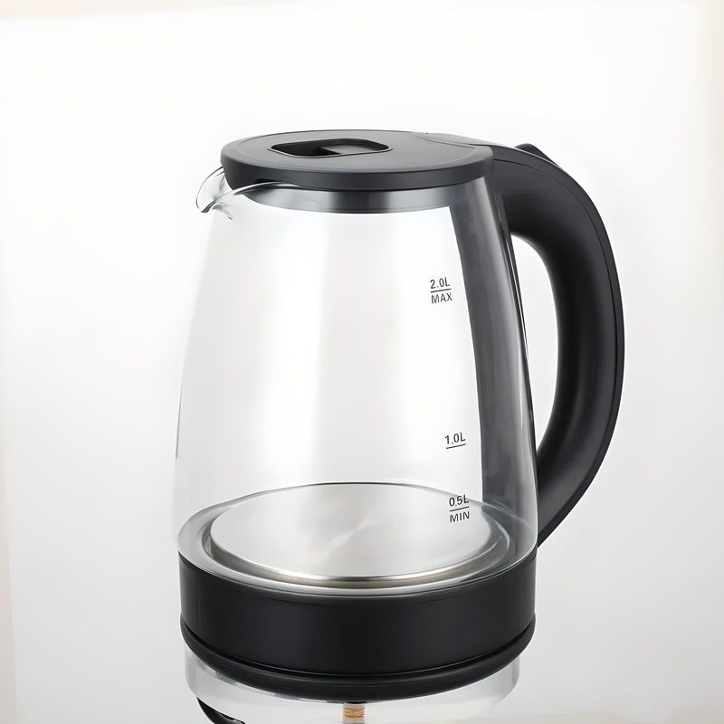 GENERICO - HERVIDOR ELÉCTRICO DE 2L DE VIDRIO COLOR NEGRO