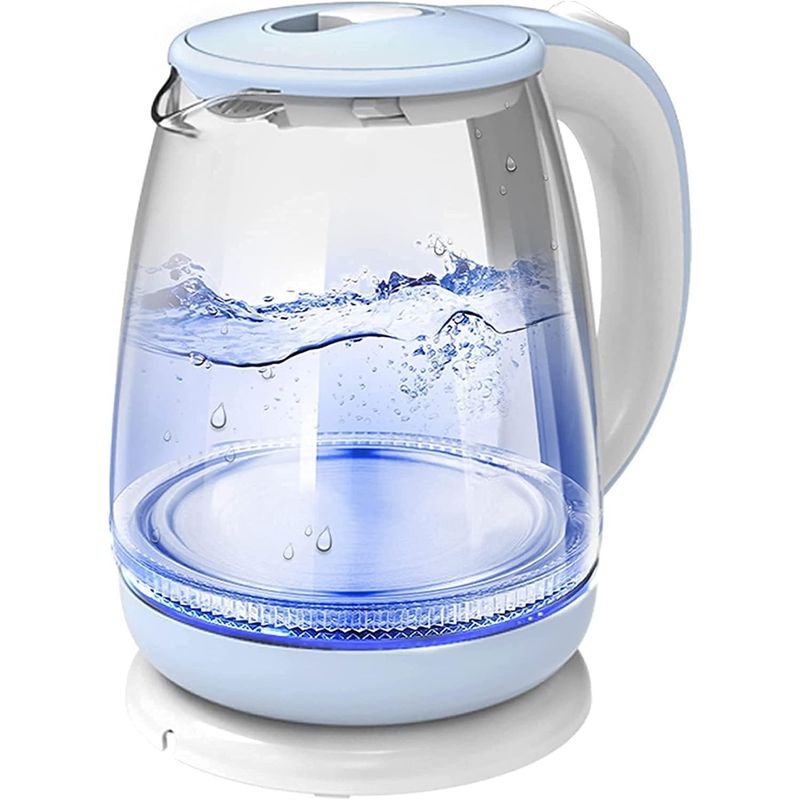 GENERICO - HERVIDOR ELÉCTRICO DE 2L DE VIDRIO COLOR CELESTE