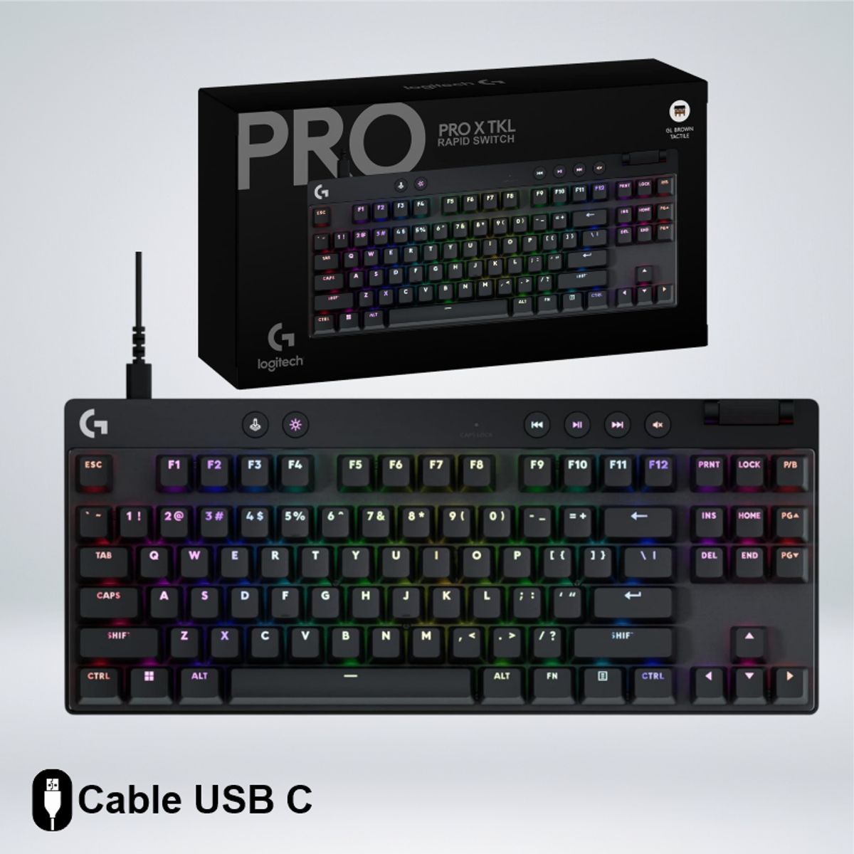 LOGITECH - TECLADO GAME PRO X TKL RAPID SWITCH MAGNETICOS ANÁLOGOS USB-C RGB