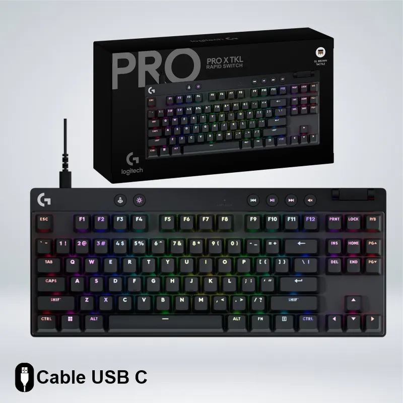 LOGITECH - TECLADO GAME PRO X TKL RAPID SWITCH MAGNETICOS ANÁLOGOS USB-C RGB