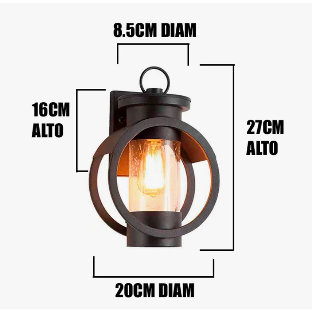 GENERICO - Aplique Lampara de Exterior Led 12W Luz Calida