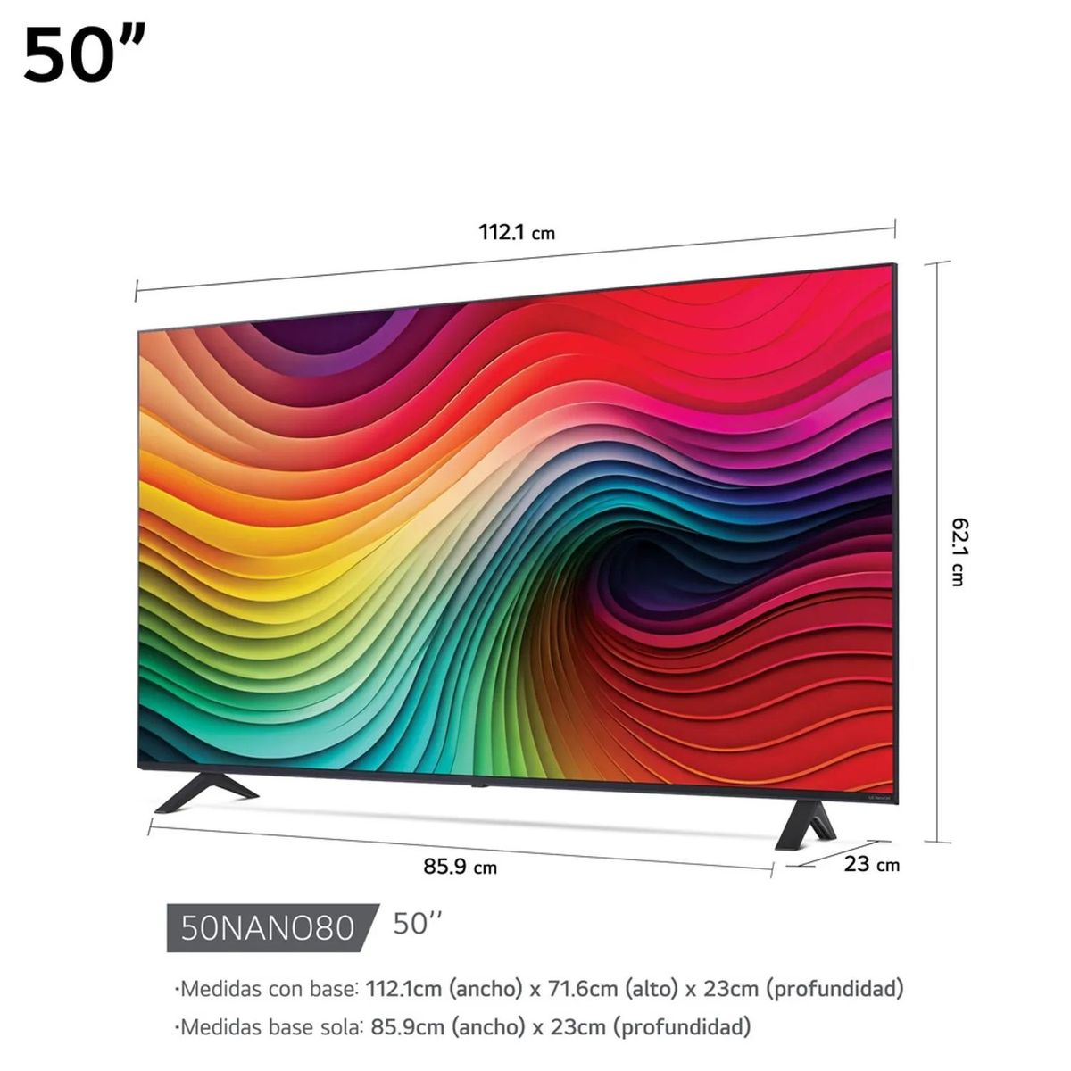 LG - TELEVISOR LG NANOCELL 50 UHD 4K SMART TV CON THINQ AI 50NANO80TSA