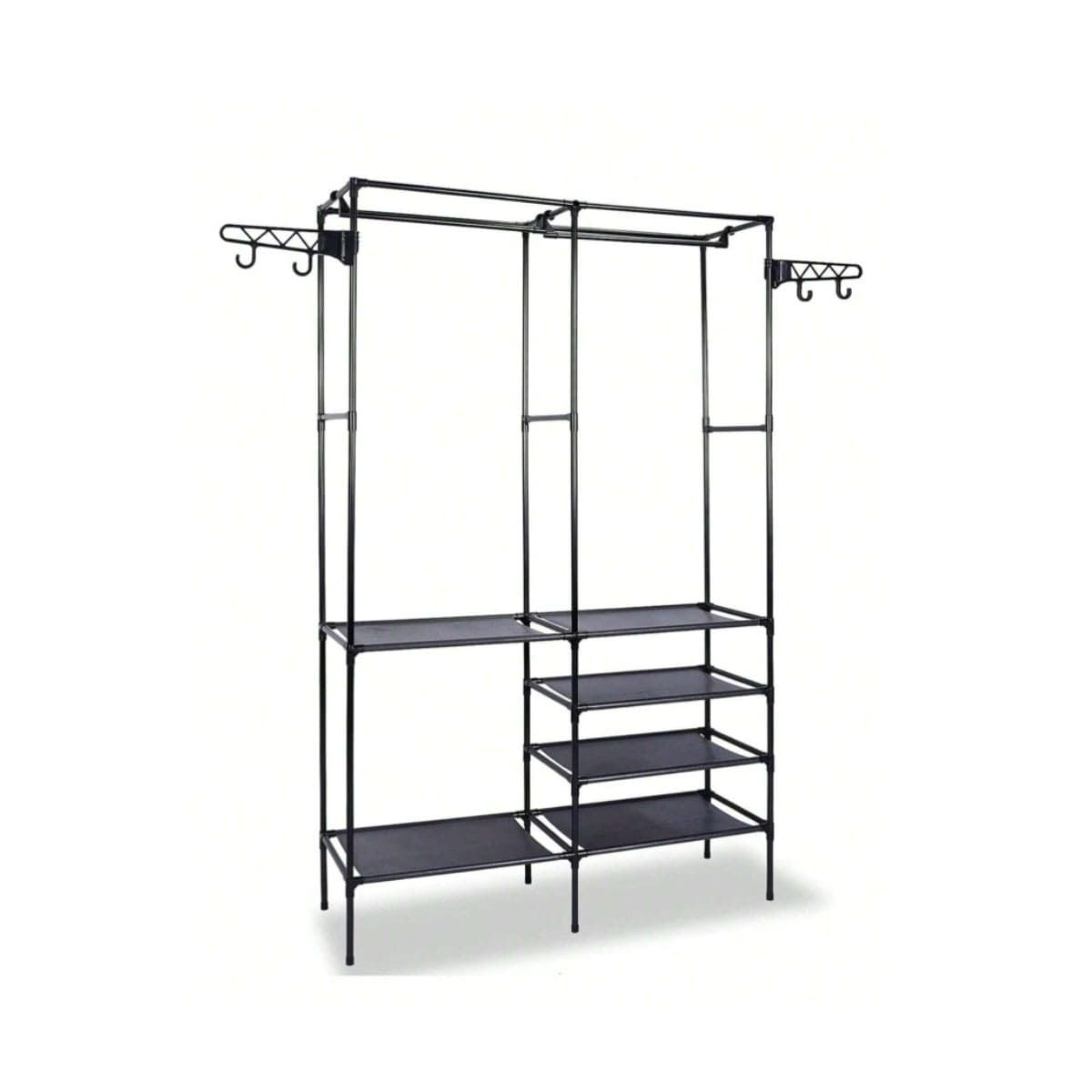 GENERICO - Armario Perchero de 2 Columnas Multifuncional en Color Negro