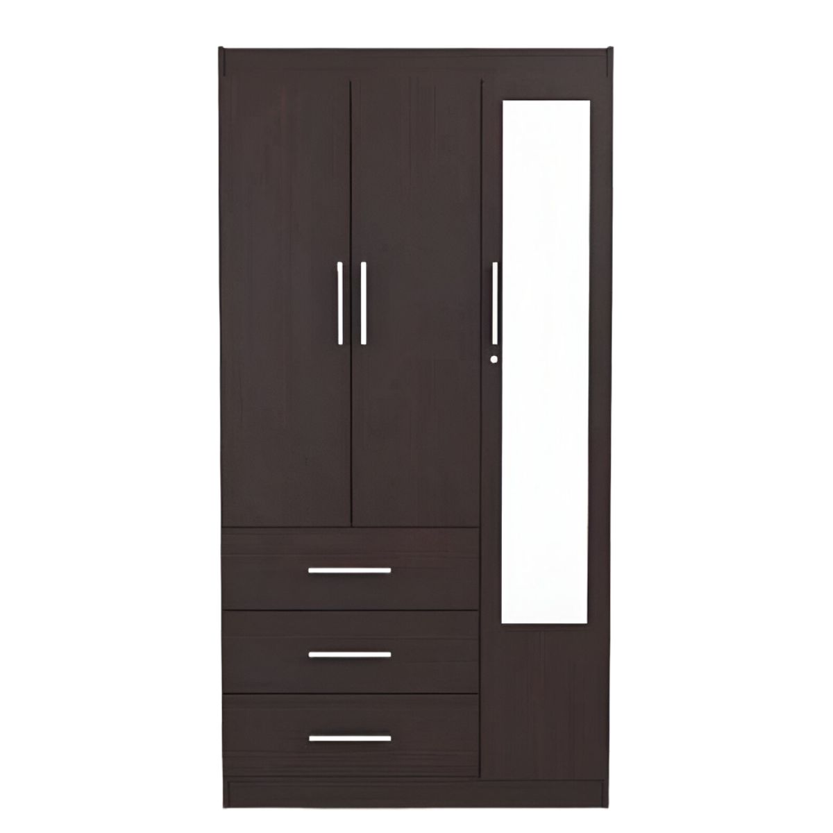 HOGAR & SPACIOS - HYS ROPERO 3 PUERTAS ESPEJO DARIT NEGRO